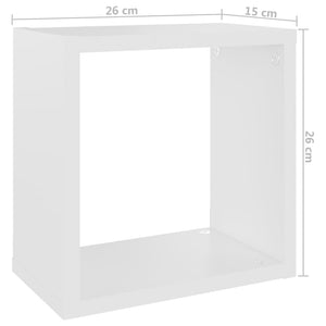 Ράφια Κύβοι Τοίχου 4 τεμ. Λευκά 26 x 15 x 26 εκ.