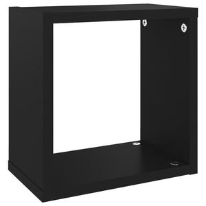 Ράφια Κύβοι Τοίχου 2 τεμ. Μαύρα 26 x 15 x 26 εκ.