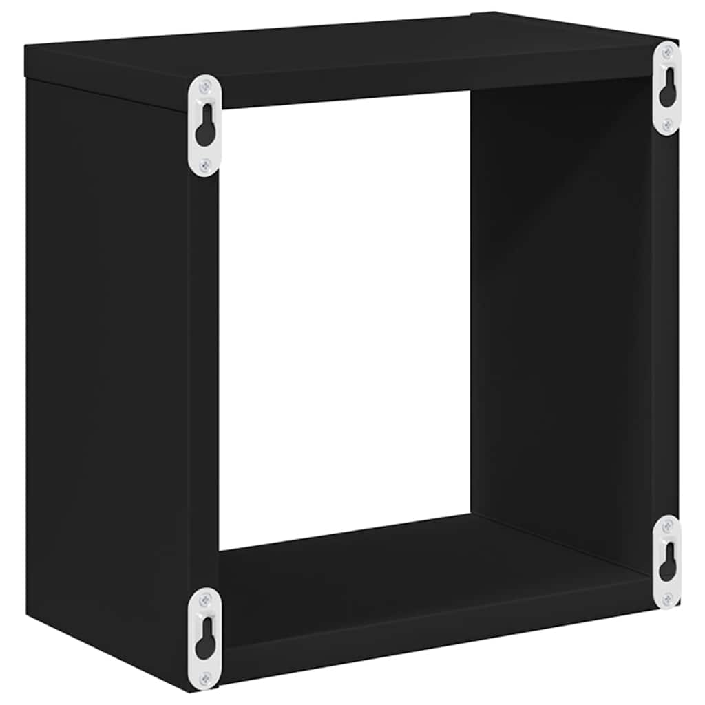 Ράφια Κύβοι Τοίχου 4 τεμ. Μαύρα 26 x 15 x 26 εκ.