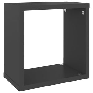 Ράφια Κύβοι Τοίχου 2 τεμ. Γκρι 26 x 15 x 26 εκ.