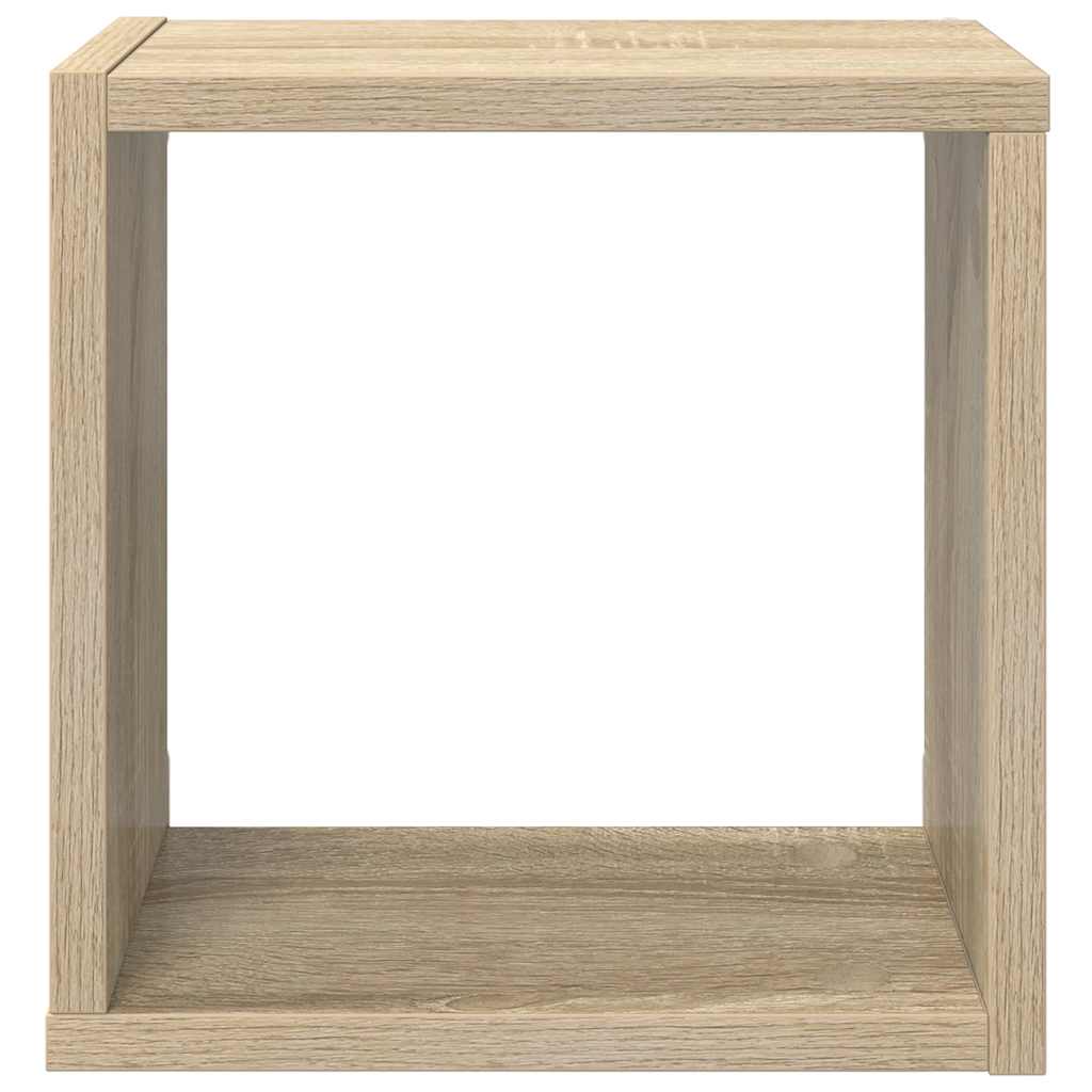 Ράφια Κύβοι Τοίχου 4 τεμ. Λευκό / Sonoma Δρυς 26 x 15 x 26 εκ.