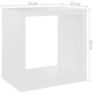 Ράφια Κύβοι Τοίχου 6 τεμ. Λευκά 22 x 15 x 22 εκ.