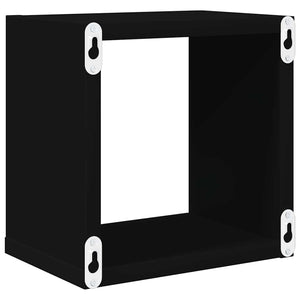 Ράφια Κύβοι Τοίχου 6 τεμ. Μαύρα 22 x 15 x 22 εκ.