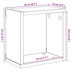 Ράφια Κύβοι Τοίχου 6 τεμ. Μαύρα 22 x 15 x 22 εκ.