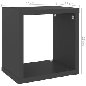 Ράφια Κύβοι Τοίχου 4 τεμ. Γκρι 22 x 15 x 22 εκ.