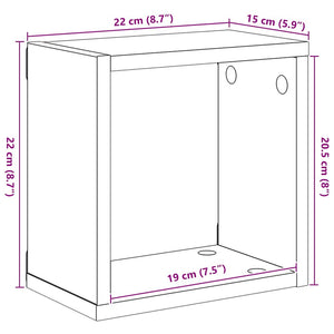 Ράφια Κύβοι Τοίχου 6 τεμ. Γκρι 22 x 15 x 22 εκ.