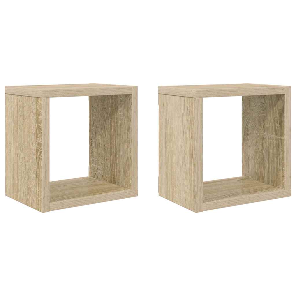 Ράφια Κύβοι Τοίχου 2 τεμ. Sonoma Δρυς 22 x 15 x 22 εκ.