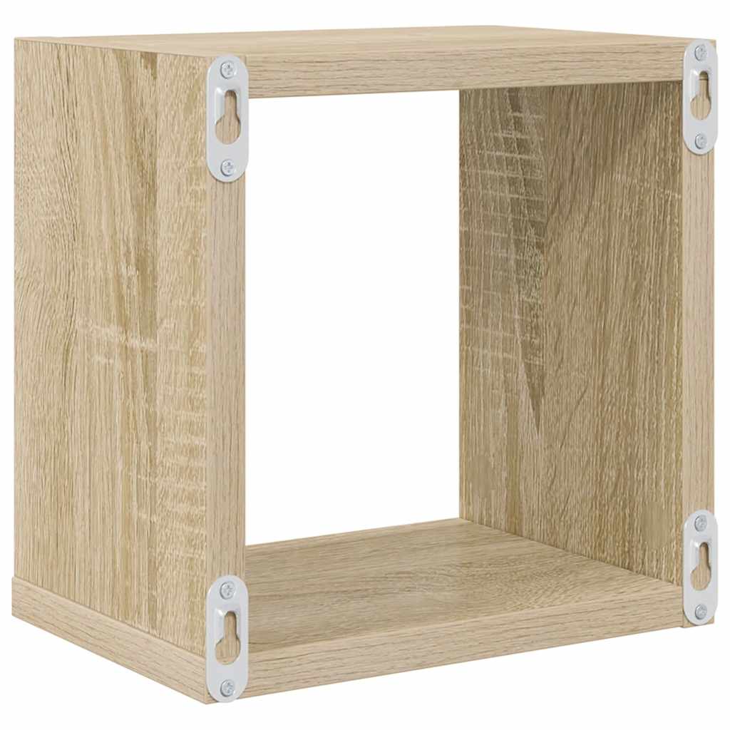 Ράφια Κύβοι Τοίχου 2 τεμ. Sonoma Δρυς 22 x 15 x 22 εκ.