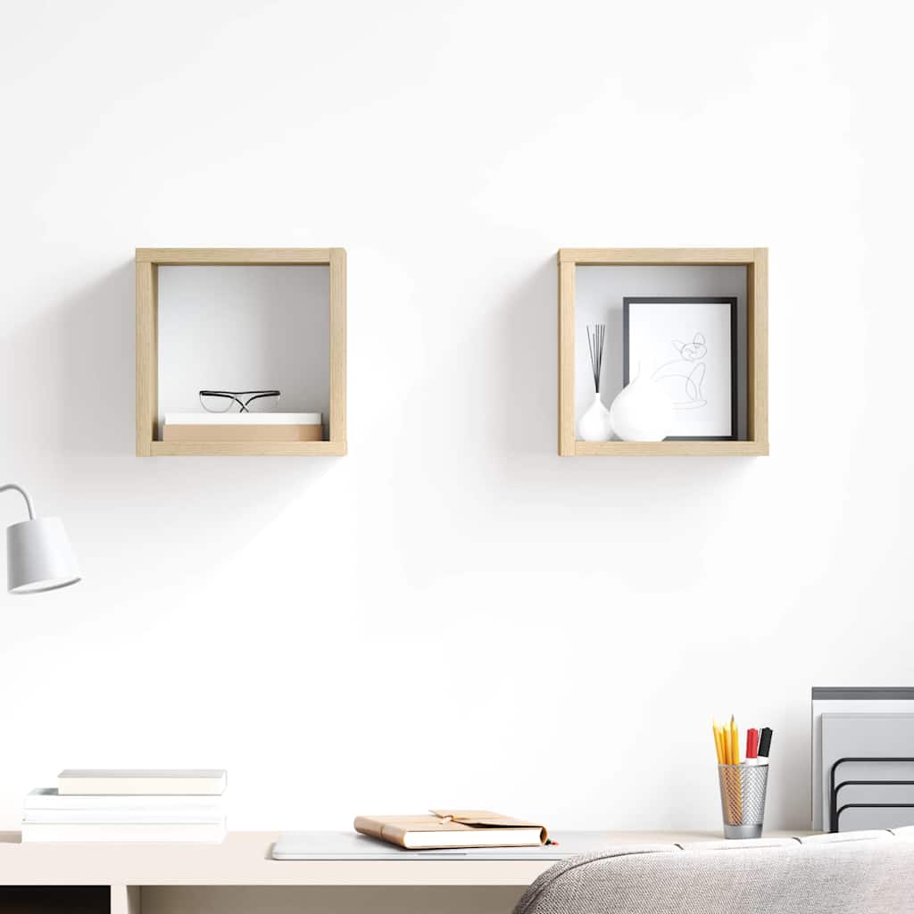 Ράφια Κύβοι Τοίχου 2 τεμ. Sonoma Δρυς 22 x 15 x 22 εκ.