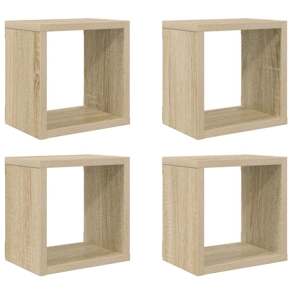 Ράφια Κύβοι Τοίχου 4 τεμ. Sonoma Δρυς 22 x 15 x 22 εκ.