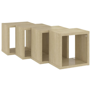 Ράφια Κύβοι Τοίχου 4 τεμ. Sonoma Δρυς 22 x 15 x 22 εκ.