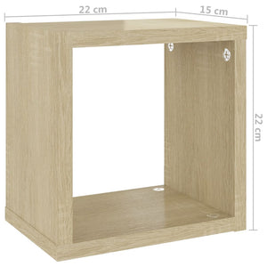 Ράφια Κύβοι Τοίχου 6 τεμ. Sonoma Δρυς 22 x 15 x 22 εκ.
