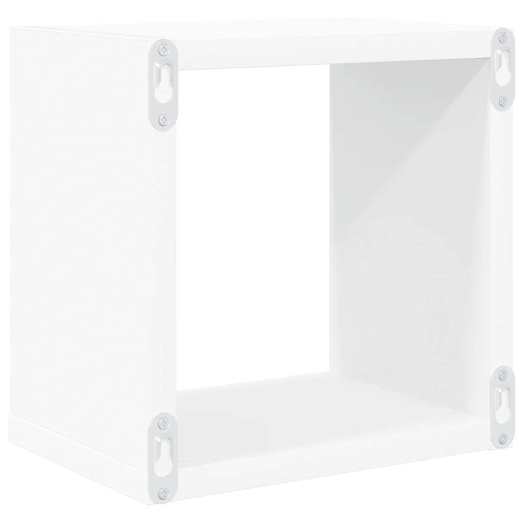 Ράφια Κύβοι Τοίχου 2 τεμ. Λευκά / Sonoma Δρυς 22 x 15 x 22 εκ.