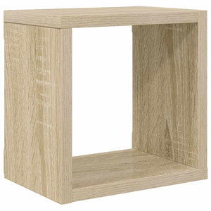 Ράφια Κύβοι Τοίχου 2 τεμ. Λευκά / Sonoma Δρυς 22 x 15 x 22 εκ.