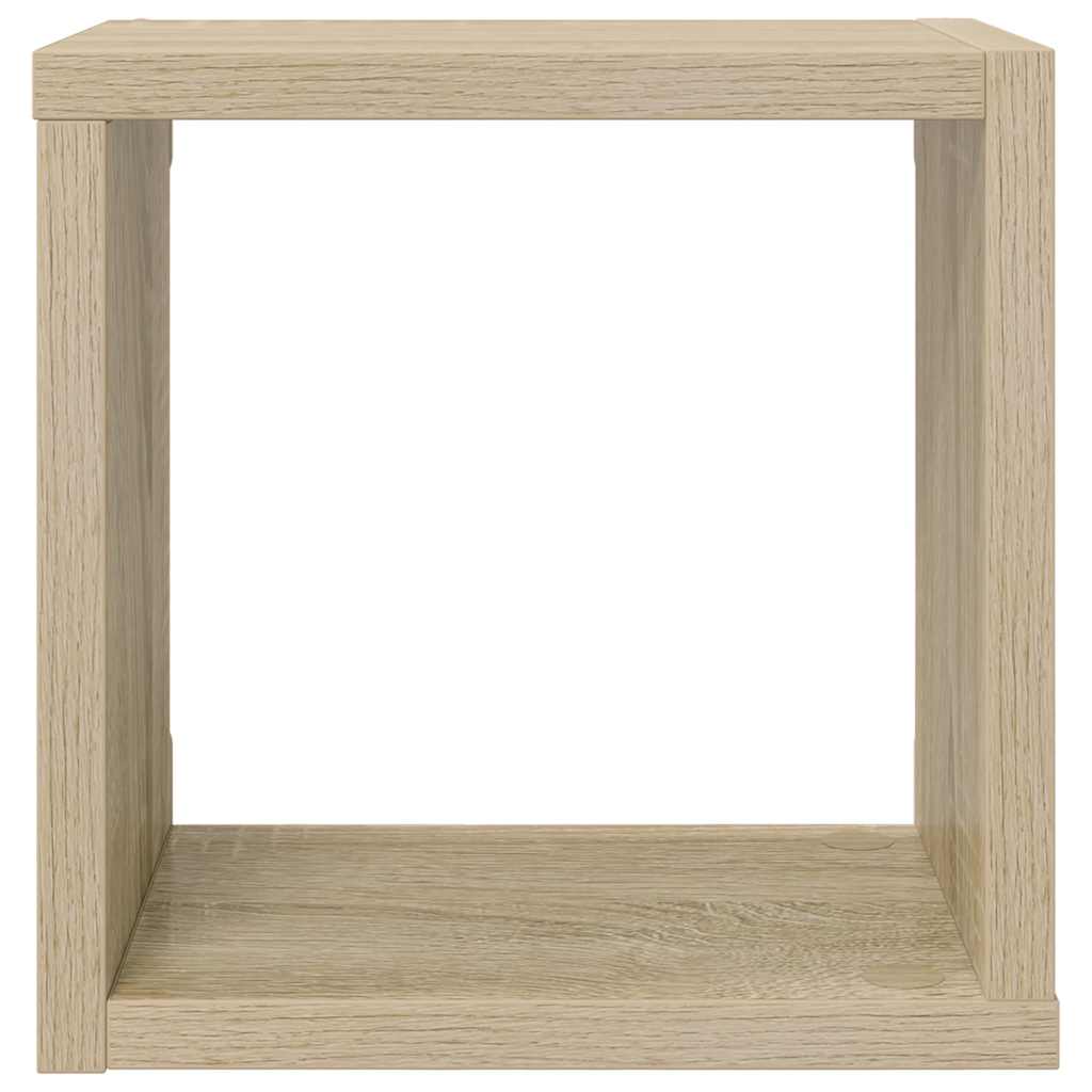 Ράφια Κύβοι Τοίχου 2 τεμ. Λευκά / Sonoma Δρυς 22 x 15 x 22 εκ.
