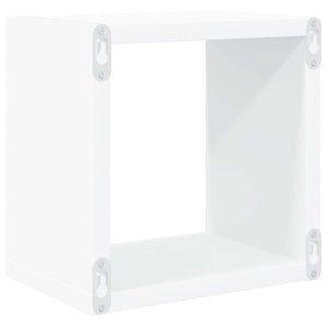 Ράφια Κύβοι Τοίχου 6 τεμ. Λευκά / Sonoma Δρυς 22 x 15 x 22 εκ. - Pakobazaar