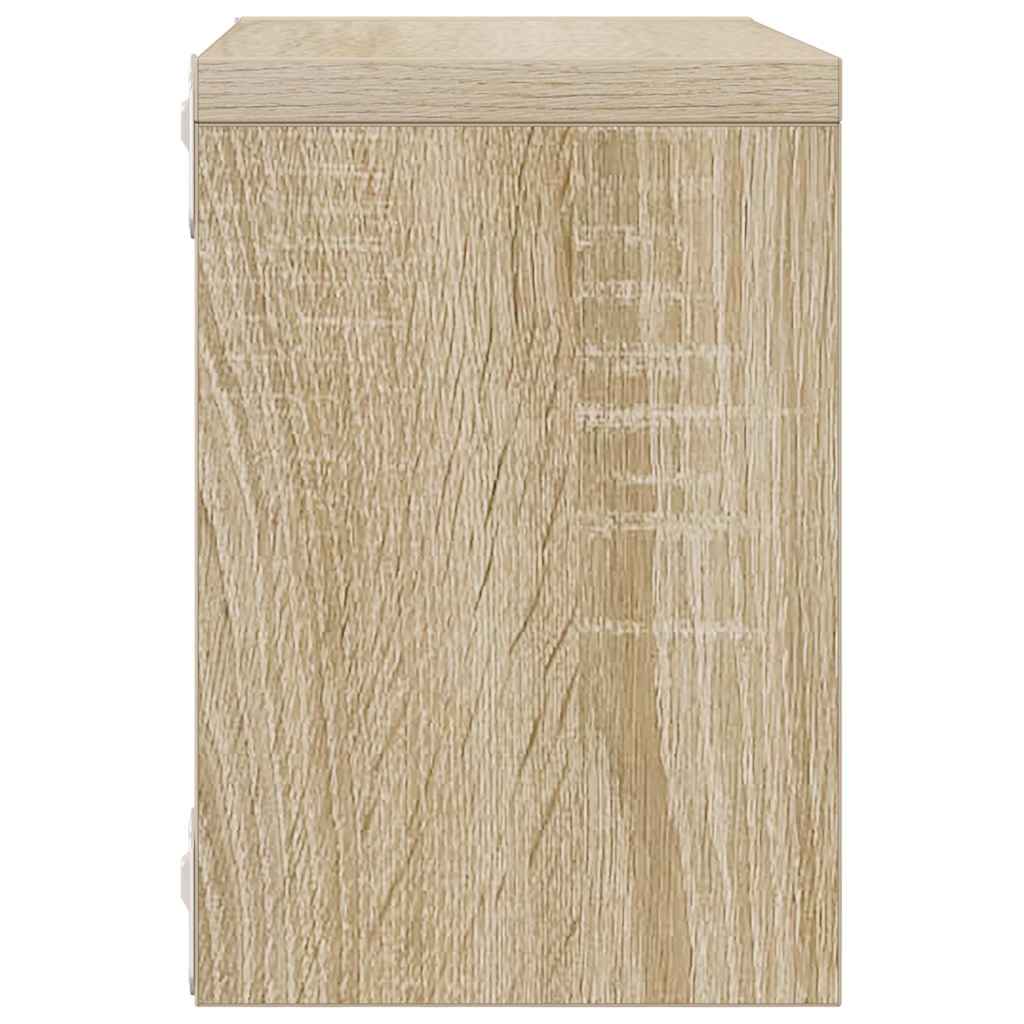 Ράφια Κύβοι Τοίχου 6 τεμ. Λευκά / Sonoma Δρυς 22 x 15 x 22 εκ. - Pakobazaar