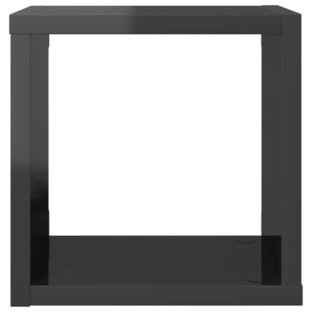Ράφια Κύβοι Τοίχου 2 τεμ. Γυαλιστερό Γκρι 22 x 15 x 22 εκ. - Pakobazaar