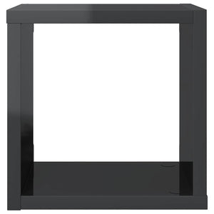 Ράφια Κύβοι Τοίχου 2 τεμ. Γυαλιστερό Γκρι 22 x 15 x 22 εκ. - Pakobazaar