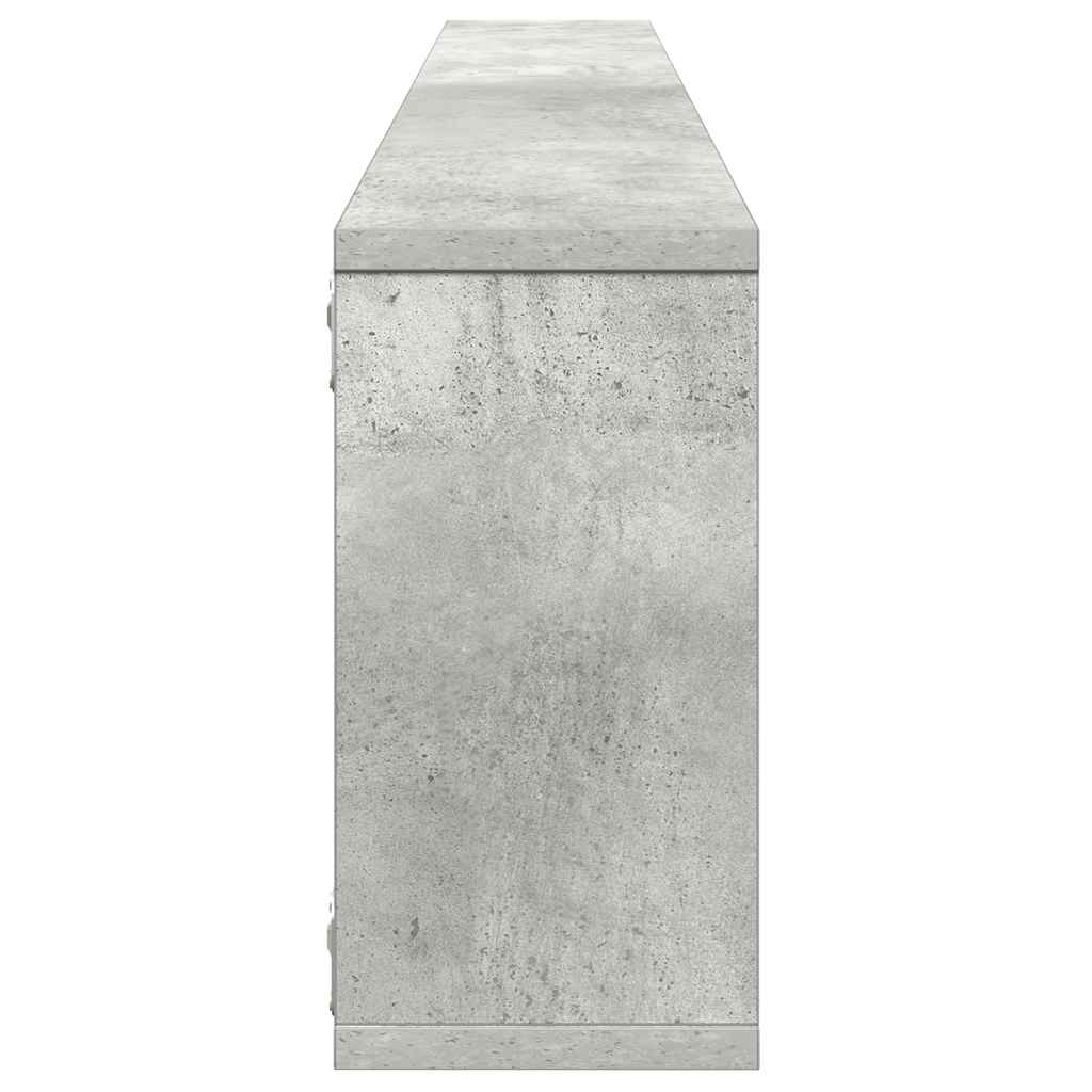 Ράφια Κύβοι Τοίχου 2 τεμ. Γκρι Σκυρ. 100x15x30 εκ. Επεξ. Ξύλο - Pakobazaar
