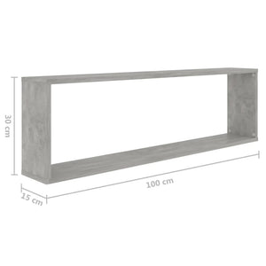 Ράφια Κύβοι Τοίχου 6 τεμ. Γκρι Σκυρ. 100x15x30 εκ. Μοριοσανίδα