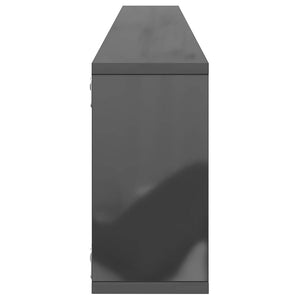 Ράφια Κύβοι Τοίχου 6 τεμ. Γυαλ. Γκρι 100x15x30 εκ. Μοριοσανίδα