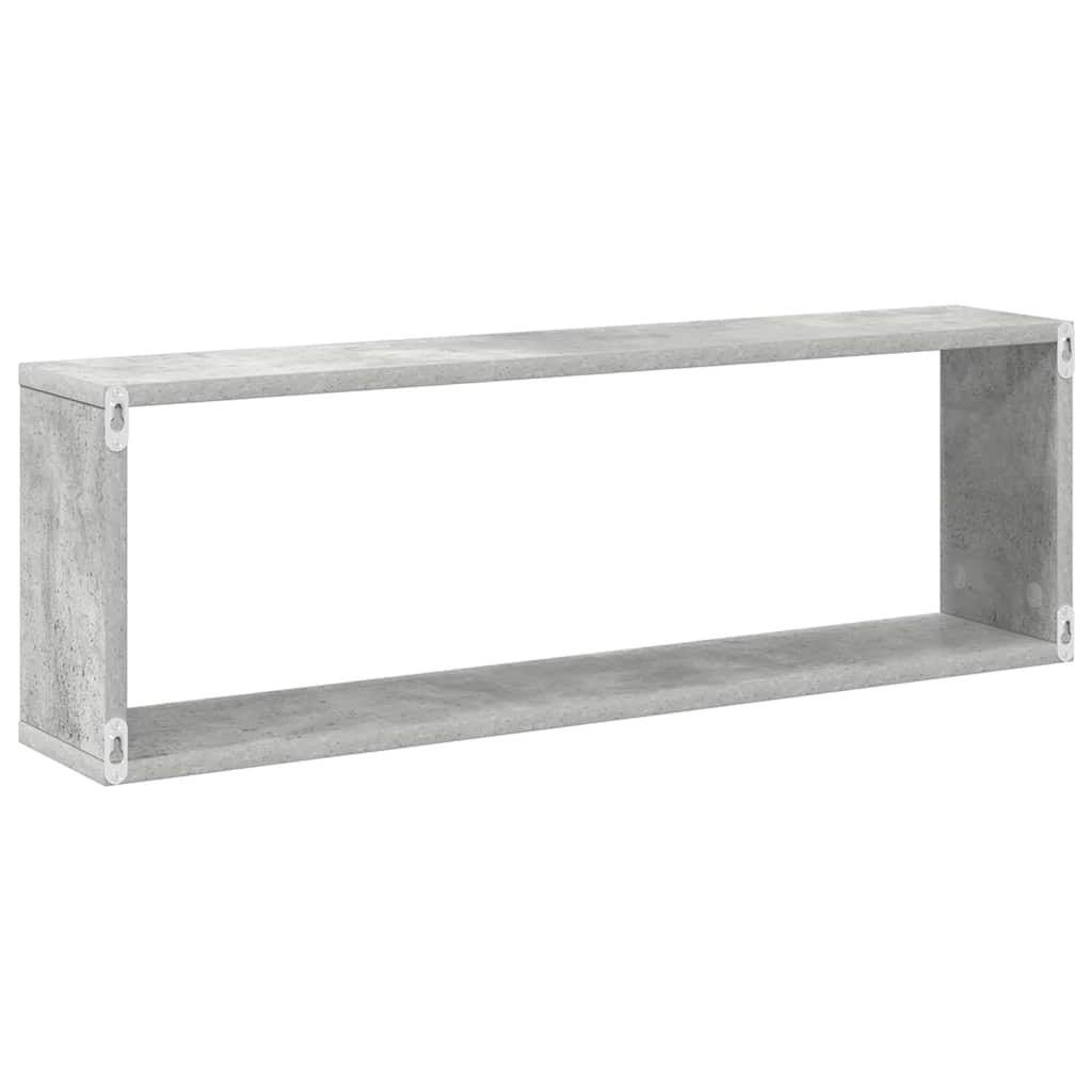 Ράφια Κύβοι Τοίχου 2 τεμ. Γκρι Σκυρ. 80x15x26,5 εκ. Επεξ. Ξύλο