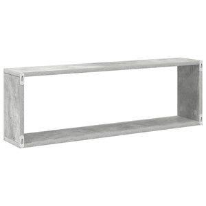 Ράφια Κύβοι Τοίχου 2 τεμ. Γκρι Σκυρ. 80x15x26,5 εκ. Επεξ. Ξύλο