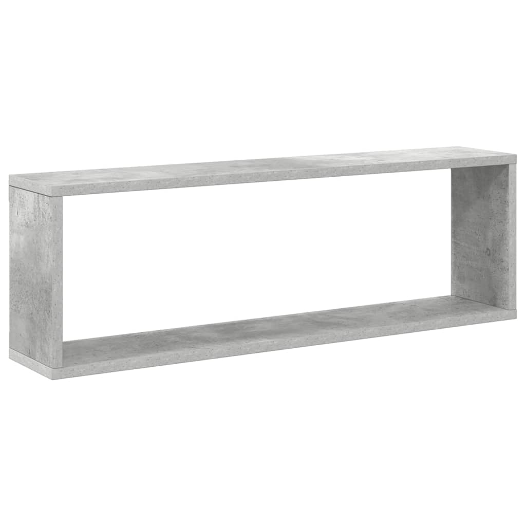 Ράφια Κύβοι Τοίχου 4 τεμ. Γκρι Σκυρ. 80x15x26,5 εκ. Επεξ. Ξύλο - Pakobazaar
