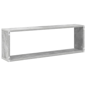 Ράφια Κύβοι Τοίχου 4 τεμ. Γκρι Σκυρ. 80x15x26,5 εκ. Επεξ. Ξύλο - Pakobazaar
