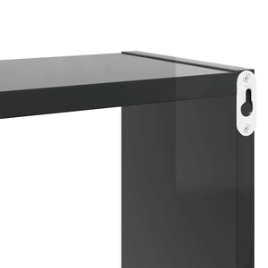 Ράφια Κύβοι Τοίχου 2 τεμ. Γυαλ. Γκρι 80x15x26,5 εκ. Μοριοσανίδα