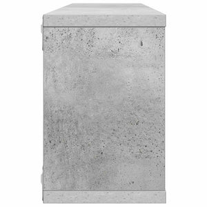 Ράφια Κύβοι Τοίχου 2 τεμ. Γκρι Σκυρ. 60x15x23εκ. από Επεξ. Ξύλο