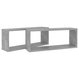 Ράφια Κύβοι Τοίχου 2 τεμ. Γκρι Σκυρ. 60x15x23εκ. από Επεξ. Ξύλο