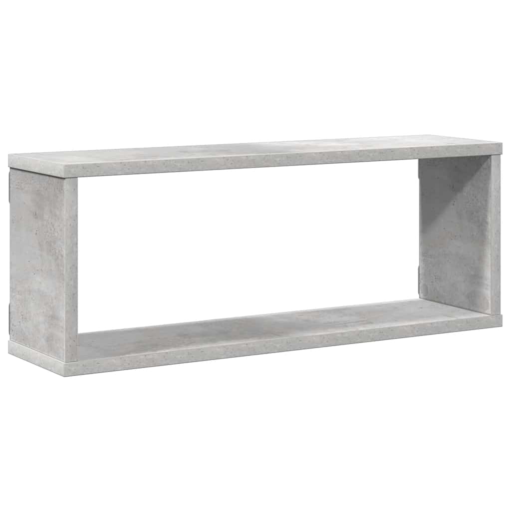 Ράφια Κύβοι Τοίχου 4 τεμ. Γκρι Σκυρ. 60x15x23εκ. από Επεξ. Ξύλο - Pakobazaar