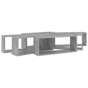 Ράφια Κύβοι Τοίχου 6 τεμ. Γκρι Σκυρ. 60x15x23εκ. από Επεξ. Ξύλο