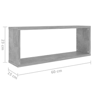 Ράφια Κύβοι Τοίχου 6 τεμ. Γκρι Σκυρ. 60x15x23εκ. από Επεξ. Ξύλο