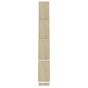 Ράφι Κύβος Τοίχου Λευκό/Sonoma Δρυς 90x15x119 εκ. Επεξ. Ξύλο