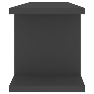 Ραφιέρες Τοίχου 2 τεμ. Γκρι 75 x 18 x 20 εκ. Επεξεργ. Ξύλο