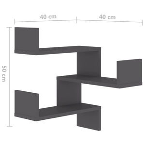 Ράφια τοίχου Επιτοίχιο Γκρι 40 x 40 x 49,5 εκ.