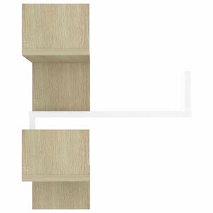 Γων. Ραφιέρες Τοίχου 2 τεμ. Λευκό/Δρυς 40x40x50 εκ. Μοριοσανίδα