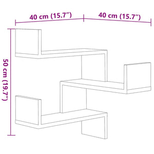Γων. Ραφιέρες Τοίχου 2 τεμ. Λευκό/Δρυς 40x40x50 εκ. Μοριοσανίδα