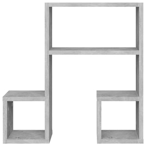 Ραφιέρες Τοίχου 2 τεμ. Γκρι Σκυροδ. 50x15x50εκ. από Επεξ. Ξύλο