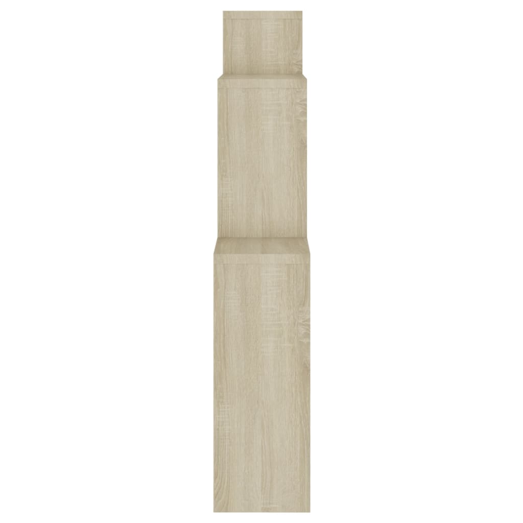 Ράφι Κύβος Τοίχου Sonoma Δρυς 80 x 15 x 78,5 εκ. από Επεξ. Ξύλο