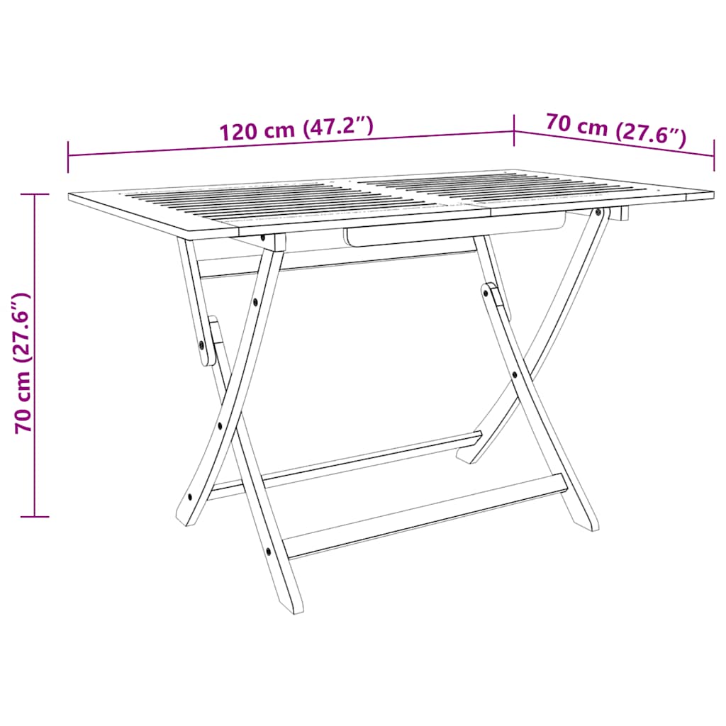 Τραπέζι Κήπου Πτυσσόμενο 120x70x75 εκ. Μασίφ Ξύλο Ευκαλύπτου