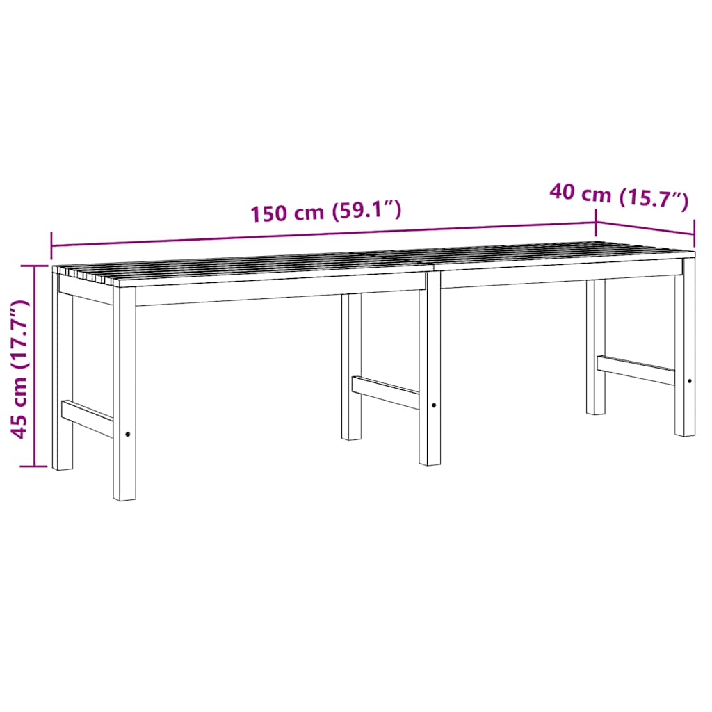 Παγκάκι Κήπου 150 εκ. από Μασίφ Ξύλο Teak