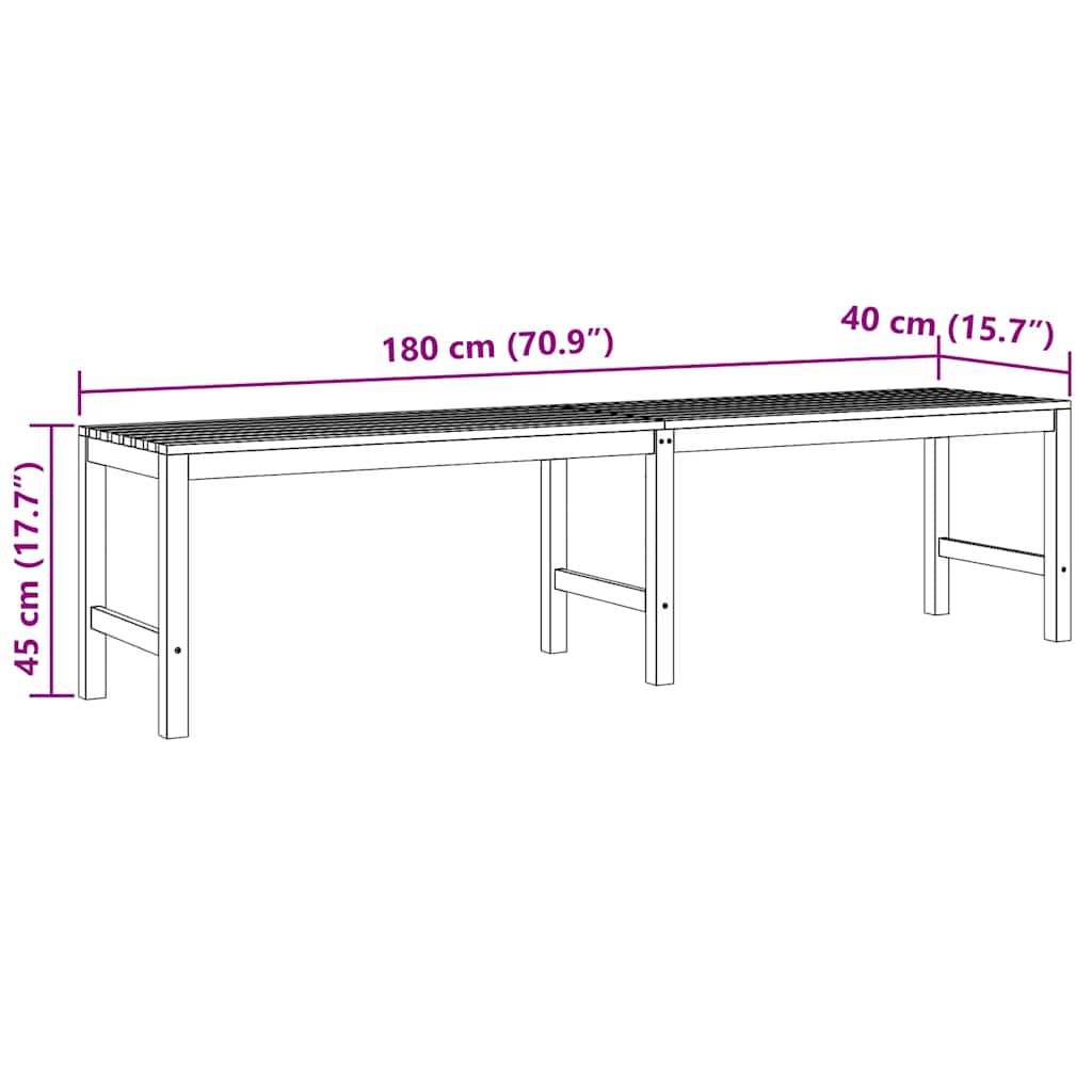 Παγκάκι Κήπου 180 εκ. από Μασίφ Ξύλο Teak