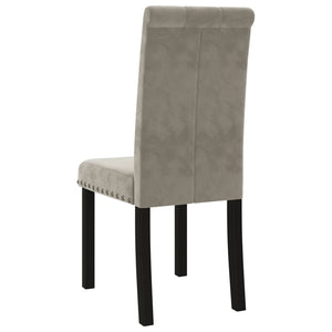 Καρέκλες Τραπεζαρίας 4 τεμ. Ανοιχτό Γκρι Βελούδινες