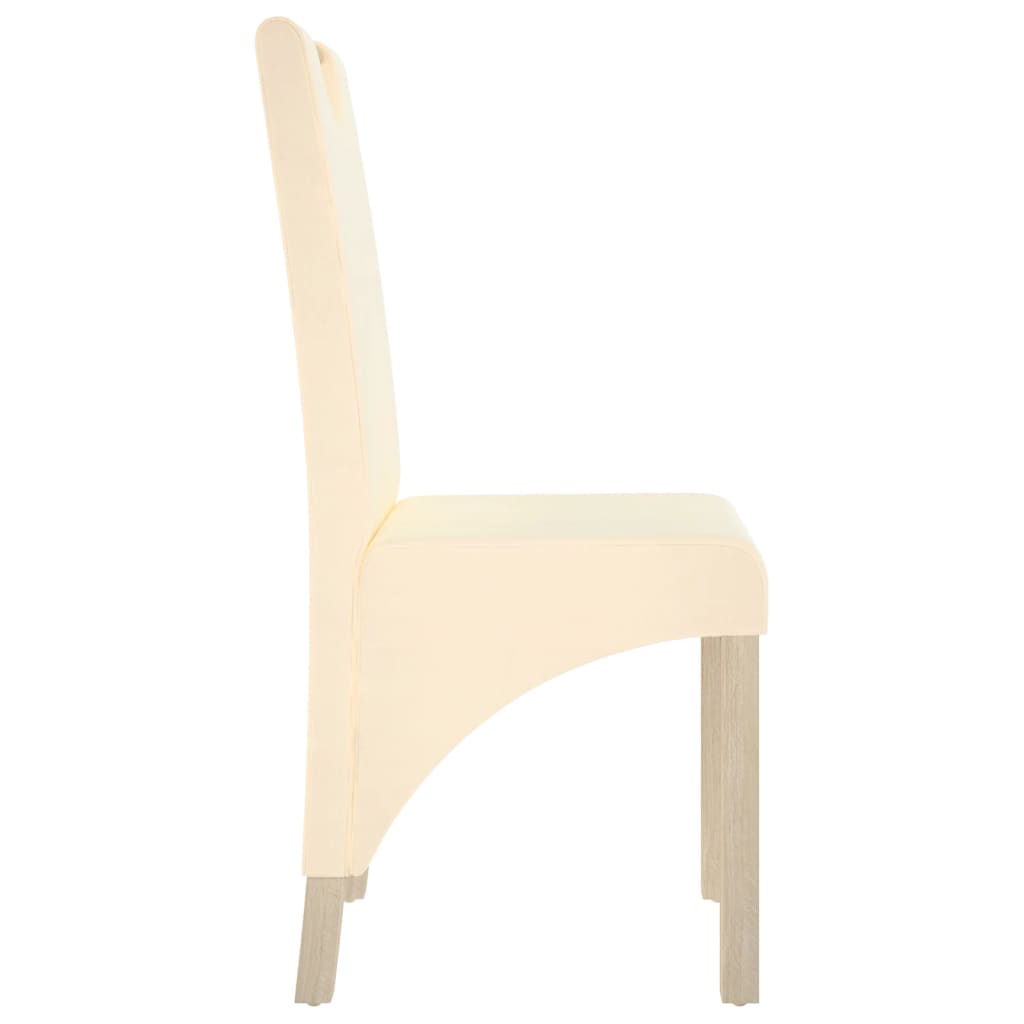Καρέκλες Τραπεζαρίας 2 τεμ. Κρεμ Υφασμάτινες