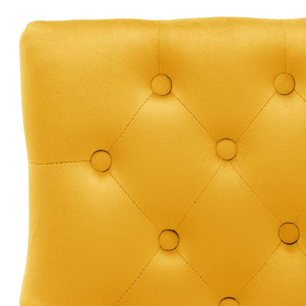 Καρέκλες Τραπεζαρίας 2 τεμ. Κίτρινες Βελούδινες