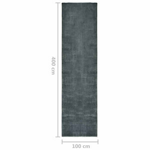 Χαλί Διάδρομος Πλενόμενο Αναδιπλ. Γκρι 100x400 εκ. Πολυεστέρας